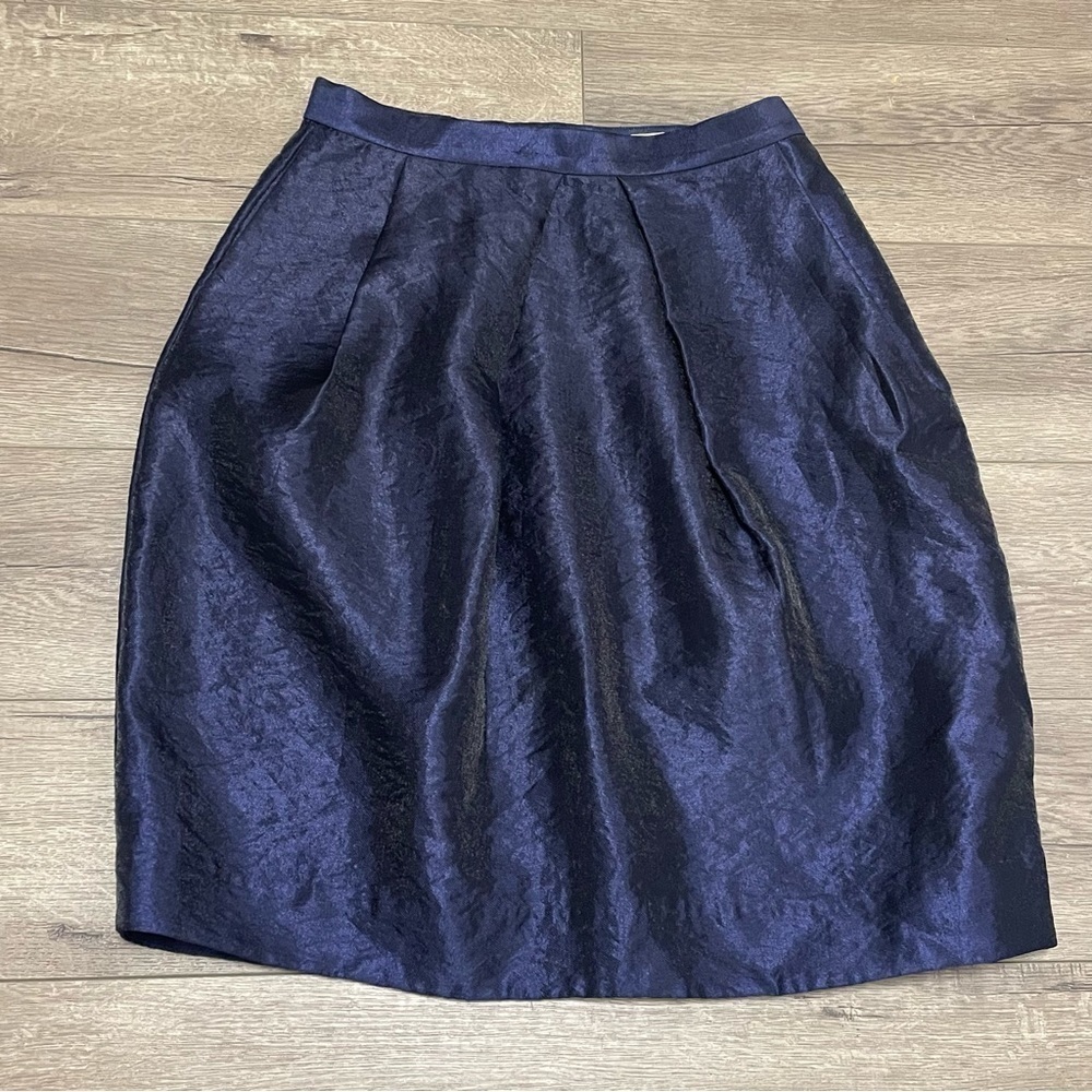 & Other Stories A Line Blue Metallic Skirt Pockets Sz 10.